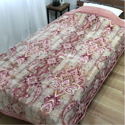 【シングルサイズ】暖かふんわりアクリルマイヤー2枚合わせ毛布  M-5701-PI