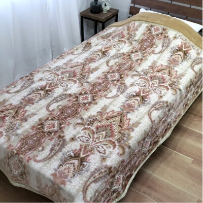 【シングルサイズ】暖かふんわりアクリルマイヤー2枚合わせ毛布  M-5701-BE