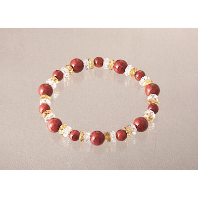 珊瑚と水晶のブレスレット【配送不可地域：沖縄県】