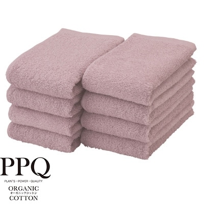 オーガニックフェイスタオル8枚(色:ライラック)