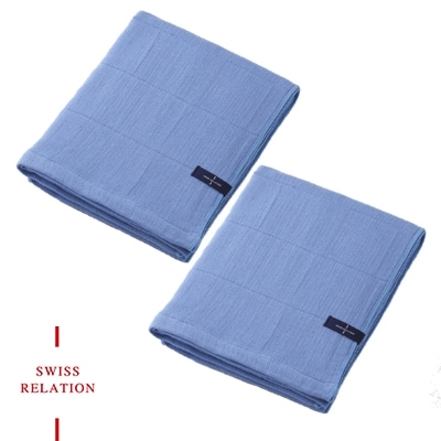 高吸水ガーゼフェイスタオル(ロング＆ワイド)2枚セット(四重織シャリ感ガーゼ)和泉木綿