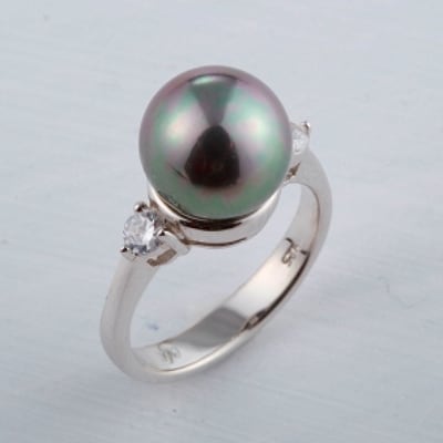 貝パールのシルバーリング・ピーコック　　(11号)【配送不可地域：沖縄県】