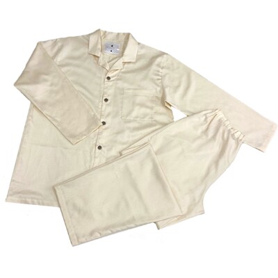 【シングル】カバー掛・敷・枕＆パジャマ(男女兼用Mサイズ)4点セット　色:サンド　抗菌防臭加工