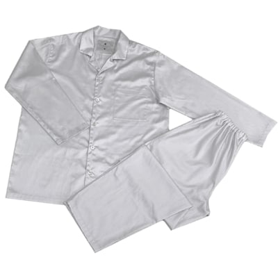 【シングル】プレミアム掛け布団カバー＆パジャマ(男女兼用Mサイズ)2点セット　色:プラチナグレー