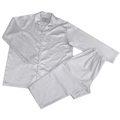 【シングル】プレミアム掛け布団カバー＆パジャマ(男女兼用Lサイズ)2点セット　色:プラチナグレー