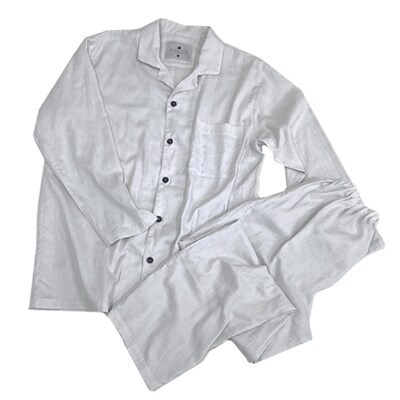 【シングル】プレミアムガーゼカバー45cm巾シーツ・掛・枕＆パジャマ(男女兼用XLサイズ)4点PL