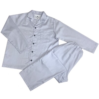 パジャマ(男女兼用Sサイズ)＆ダウンピロー(羽毛枕)＆ピローケース2枚　カラー　シルバースカイ