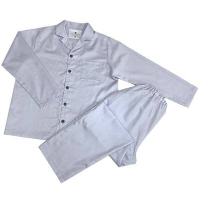 パジャマ(男女兼用Lサイズ)＆ダウンピロー(羽毛枕)＆ピローケース2枚　カラー　シルバースカイ