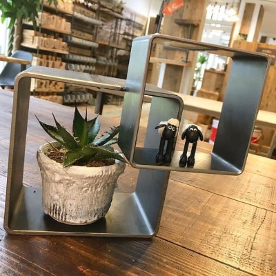 COBA(75)アイアン花器(キューブCUBE)