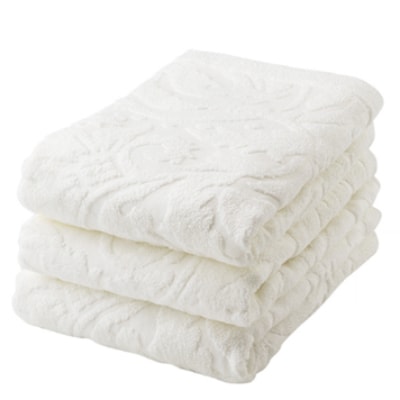 スヴィンゴールドコットン　バスタオル3枚セット(カラー:ピュアホワイト)