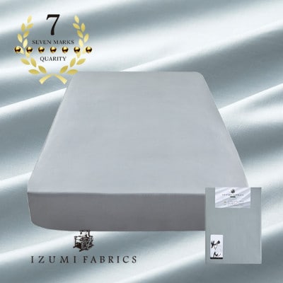 【セミダブル】 35cm巾  スヴィンコットン ボックスシーツ　カラー:フォグブルー