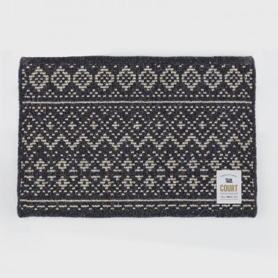 ウールラグ/Fisherman's Court NAVY×IVORY 60×40cm