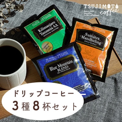 ドリップコーヒー　3種お試し8杯セット　自社焙煎