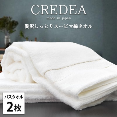 【バスタオル2枚組】贅沢スーピマ綿バスタオル(60×120cm)クレディアWH