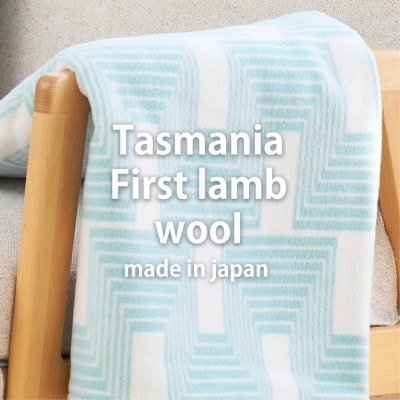 【ハーフサイズ】洗えるタスマニアラムウール混毛布 100×140cm グリーン OTW-R