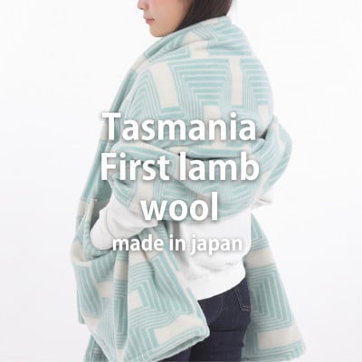 【ポケット付】洗えるタスマニアラムウール混大判ストール 70×180cm グリーン OTW-7018