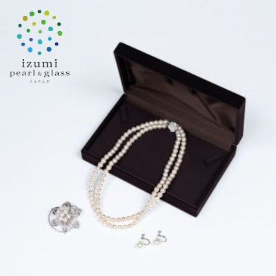 《いずみパール》貝パールフォーマル3点セット(シルキークリーム色)　#04　　