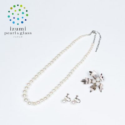 《いずみパール》貝パールカジュアル3点セット(シルキーホワイト色)　#05　　