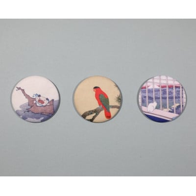 和泉市久保惣記念美術館オリジナル缶バッジ　3点セット(日本画)