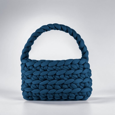 ネイビー バゲット バッグ