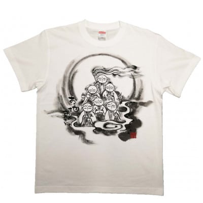 手描きTシャツ 仏画 六地蔵 (半袖 Mサイズ)
