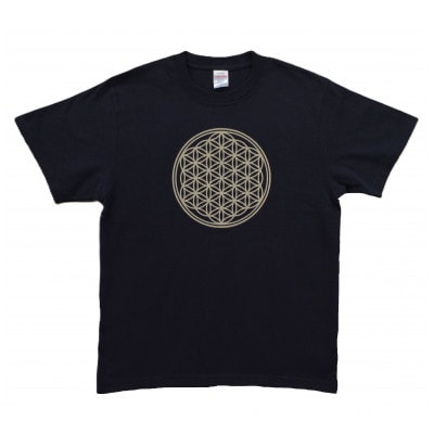 Tシャツ フラワー・オブ・ライフ 姫川薬石 ネイビー (半袖 150サイズ)