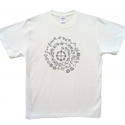 Tシャツ カタカムナ 麻炭 白 (半袖 Lサイズ)