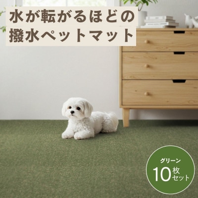 水が転がる程の撥水性!撥水ペットマット「UKU」10枚セット グリーン