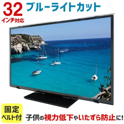 32MBL5　32インチ用　テレビ画面保護パネル　ブルーライトカットタイプ　位置調整用スペーサー付