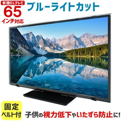 65MBL-EL　65インチ用　テレビ画面保護パネル　ブルーライトカットタイプ　位置調整スペーサー付