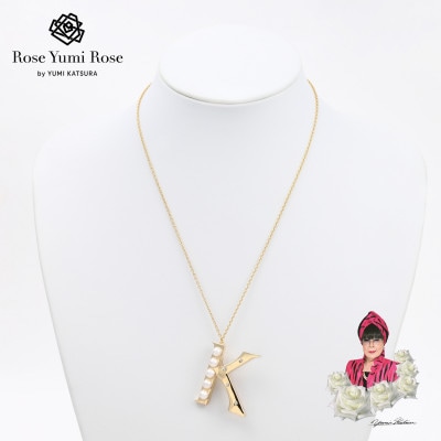 【RoseYumiRose】イニシャルパールブローチペンダント『K』