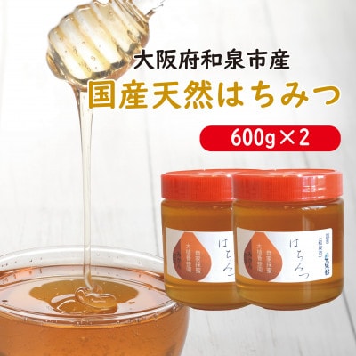 大阪府和泉市　国産天然はちみつ(600g×2)　日蜂協会員　無添加　自家採蜜　大植養蜂園