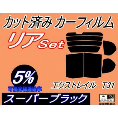リア (b) エクストレイル T31 (5%) カット済み カーフィルム NT31 DNT31