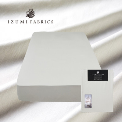 【ダブル】35センチ巾プレミアムボックスシーツ(マットレスカバー)色:プラチナグレー　抗菌防臭加工