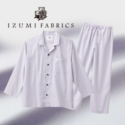 【サイズ:M(男女兼用)】パジャマ　抗菌防臭やわらか超長綿使用　色:シルバースカイ