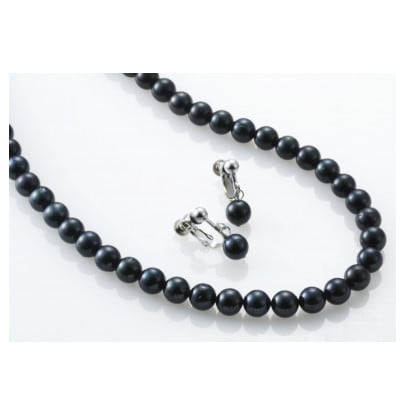 あこや本真珠2点セット　(6.5～7ミリ玉)　/(ブラック系)【配送不可地域：沖縄県】