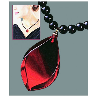 ルビーレッド琥珀のペンダント【配送不可地域：沖縄県】