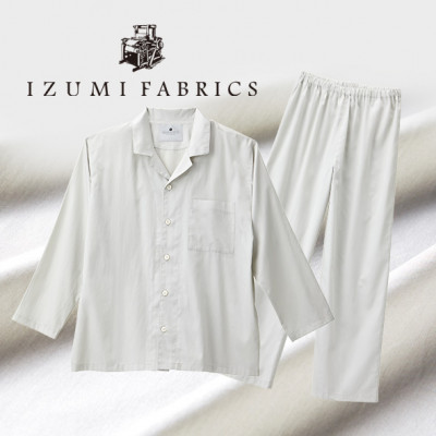 【サイズXS(男女兼用)】プレミアムパジャマ　抗菌防臭やわらか超長綿使用　色:プラチナグレー