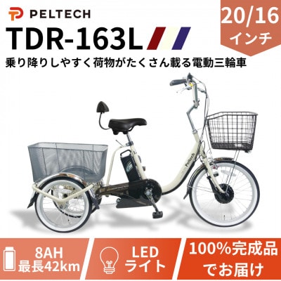電動アシスト三輪車 前輪20型後輪16型TDR-163Lplus+ 1台