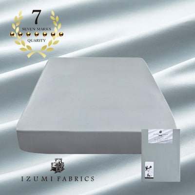 【ダブル】 35cm巾  スヴィンコットン ボックスシーツ(マットレスカバー) カラー:フォグブルー