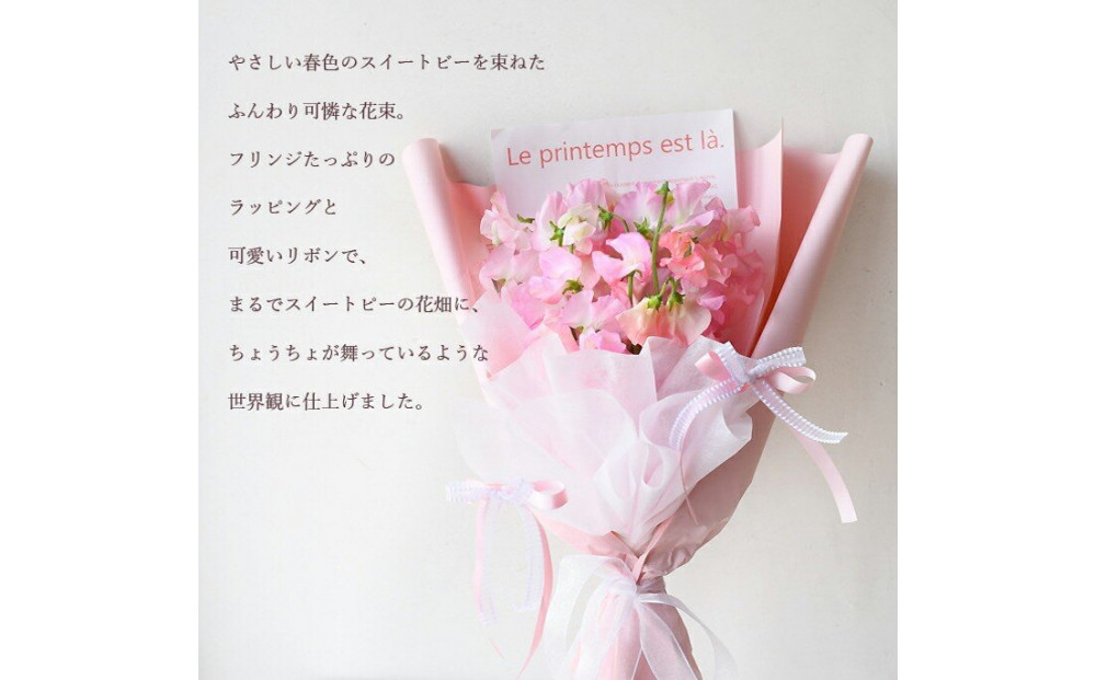 春色スイートピー 春のお花 スイートピー ピンク系 花束 門出 誕生日 結婚 ウエディング ギフト お祝い プレゼント 花 フラワー 送別会 退職祝い 結婚記念日 送別 香り 春の花