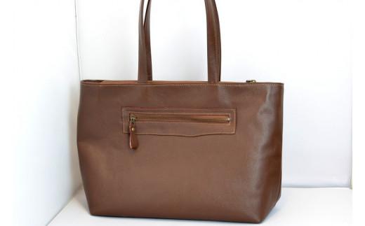 トートバッグ大（オール革・茶）【革レザーバッグトートバッグ大オール革ポケットティッシュケース付大型仕様大阪府門真市】