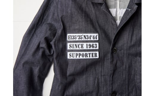 【完全受注生産】Zip Codeシリーズ デニムエンジニアコート 571　3Lサイズ【モチーフ 刺繍 ストレッチデニム インディゴネイビー 後パイピング仕立て 左Ｗポケット 袖ワンボタンカフス お中元 大阪府 門真市 】