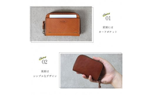 【色/チョコ】 ラウンドファスナーミニ財布・小銭入れ TowaRe:［トワリ］ 本革 レザー【ラウンドファスナー型 お札収納可能 金具類アンティーク色 エイジング 小銭15～20枚 カードは5枚 お中元 大阪府 門真市 】