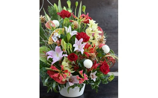 新春 お正月 フラワーアレンジメント（迎春アレンジ百花繚乱 ）【 年末年始 正月 送料無料 門真市 】