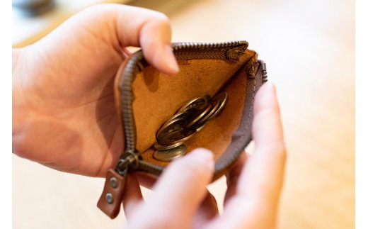 L字ファスナー小銭入れ（ブラウン）