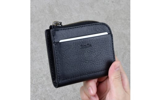 【色/ブラック】 L-zipミニ財布 本革 レザー【 革 レザー 大阪府 門真市 】