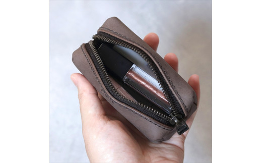 【色/グレー】 tren(トレン) ミニポーチ 本革 レザー【 TowaRe:［トワリ］ 本革 レザー お中元 お歳暮 大阪府 門真市 】