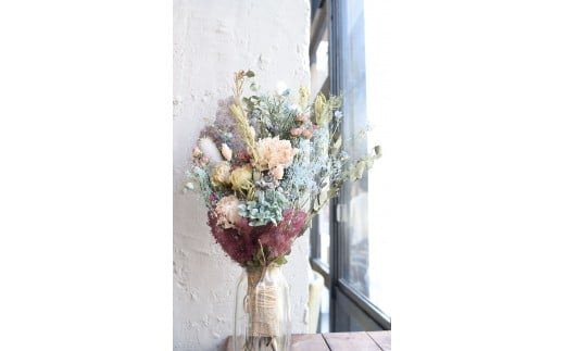 ドライフラワーブーケ（ローズ・フェミニーノ）【ドライ　フラワー　ブーケ フェミニンカラー　ドライフラワー　ノスタルジックなカラー　魅力的 優しい風合い　かわいらしさ 大阪府 門真市 】