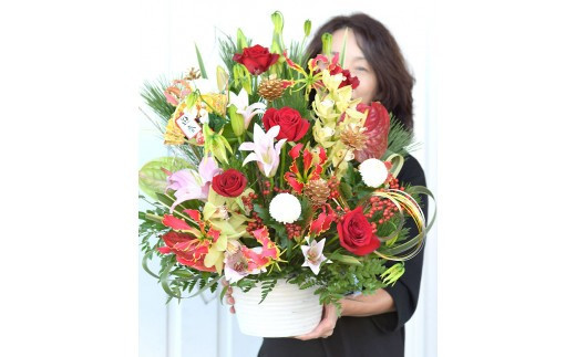 新春 お正月 フラワーアレンジメント（迎春アレンジ百花繚乱 ）【 年末年始 正月 送料無料 門真市 】